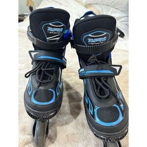 ZPM Sports Adjustable Inline Skates Black Blue Youth Youth 4-7